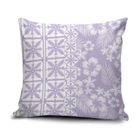 Pastel Purple Kahili Quilt Hawaii Pillow Cover Tropical Flower Seamless Half Style LT14 Purple - Polynesian Pride