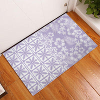 Pastel Purple Kahili Quilt Hawaii Rubber Doormat Tropical Flower Seamless Half Style LT14 - Polynesian Pride