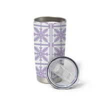 Pastel Purple Kahili Quilt Hawaii Tumbler Cup Tropical Flower Seamless Half Style
