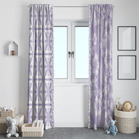 Pastel Purple Kahili Quilt Hawaii Window Curtain Tropical Flower Seamless Half Style