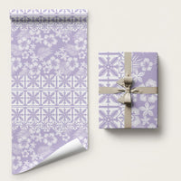 Pastel Purple Kahili Quilt Hawaii Wrapping Paper Tropical Flower Seamless Half Style LT14 58" × 23" Purple - Polynesian Pride