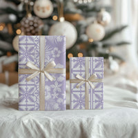 Pastel Purple Kahili Quilt Hawaii Wrapping Paper Tropical Flower Seamless Half Style LT14 - Polynesian Pride