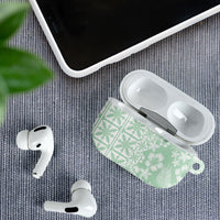 Pastel Green Kahili Quilt Hawaii AirPods Case Tropical Flower Seamless Half Style LT14 - Polynesian Pride
