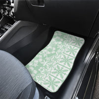 Pastel Green Kahili Quilt Hawaii Car Mats Tropical Flower Seamless Half Style