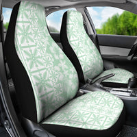 Pastel Green Kahili Quilt Hawaii Car Seat Cover Tropical Flower Seamless Half Style