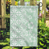 Pastel Green Kahili Quilt Hawaii Garden Flag Tropical Flower Seamless Half Style LT14 Garden Flag Green - Polynesian Pride