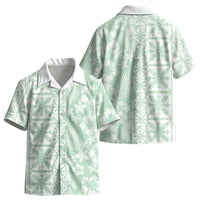 Pastel Green Kahili Quilt Hawaii Kid Hawaiian Shirt Tropical Flower Seamless Half Style LT14 - Polynesian Pride