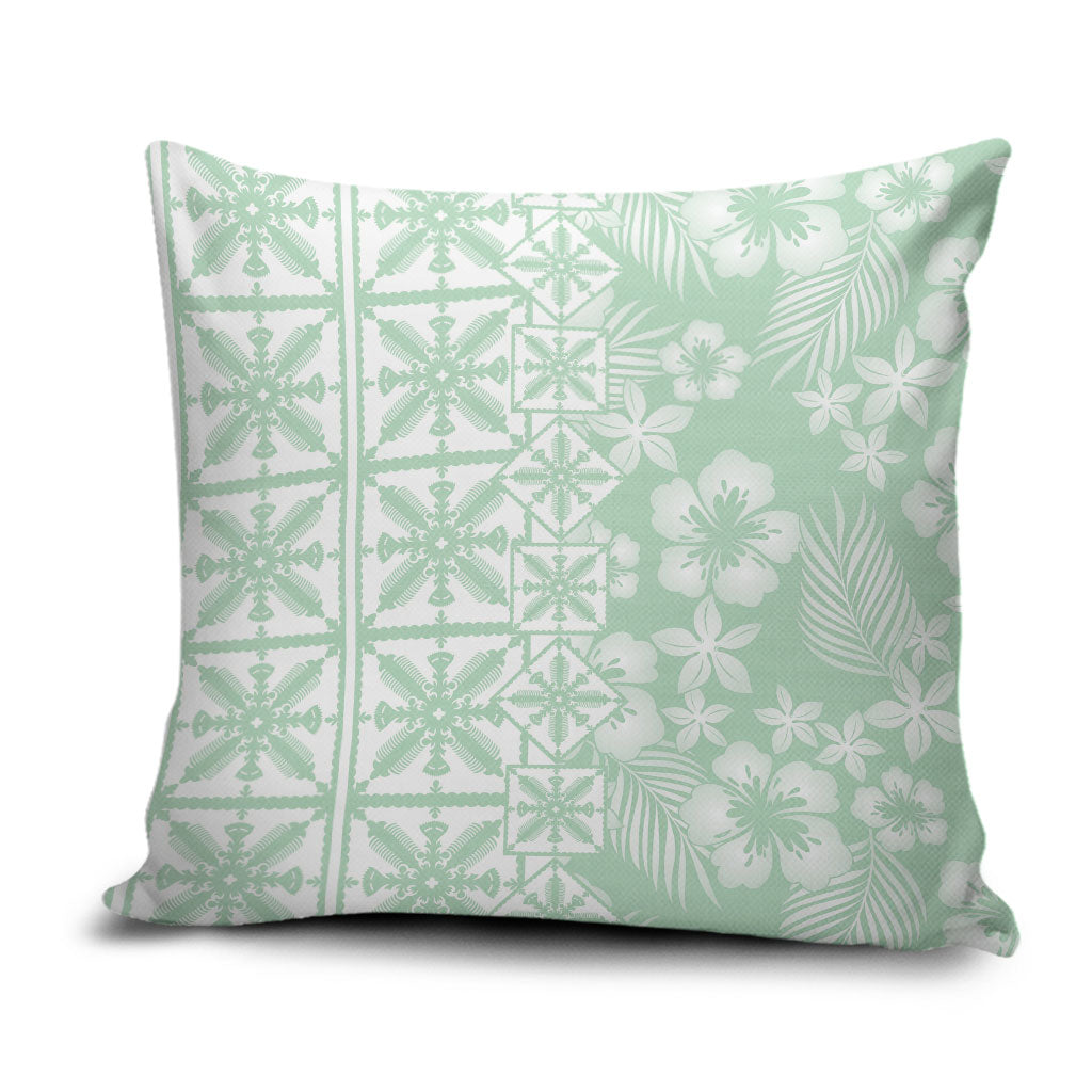 Pastel Green Kahili Quilt Hawaii Pillow Cover Tropical Flower Seamless Half Style LT14 Green - Polynesian Pride