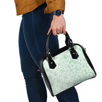Pastel Green Kahili Quilt Hawaii Shoulder Handbag Tropical Flower Seamless Half Style