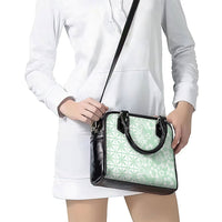 Pastel Green Kahili Quilt Hawaii Shoulder Handbag Tropical Flower Seamless Half Style