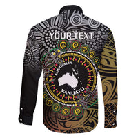 Personalised Australia And Vanuatu Family Matching Off Shoulder Maxi Dress and Hawaiian Shirt Aboriginal Lizard Polynesia Ni-Van Pig Tusk LT14 - Polynesian Pride