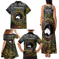 Personalised Australia And Vanuatu Family Matching Tank Maxi Dress and Hawaiian Shirt Aboriginal Lizard Polynesia Ni-Van Pig Tusk LT14 - Polynesian Pride