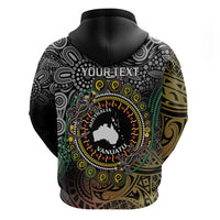Personalised Australia And Vanuatu Hoodie Aboriginal Lizard Polynesia Ni-Van Pig Tusk