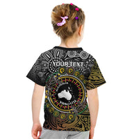 Personalised Australia And Vanuatu Kid T Shirt Aboriginal Lizard Polynesia Ni-Van Pig Tusk LT14 - Polynesian Pride
