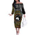 Personalised Australia And Vanuatu Off The Shoulder Long Sleeve Dress Aboriginal Lizard Polynesia Ni-Van Pig Tusk