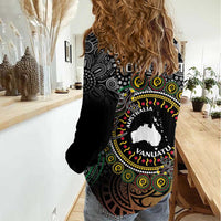 Personalised Australia And Vanuatu Women Casual Shirt Aboriginal Lizard Polynesia Ni-Van Pig Tusk LT14 - Polynesian Pride