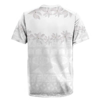Tokelau White Sunday Rugby Jersey Polynesian Pattern Gardenia Thunbergia