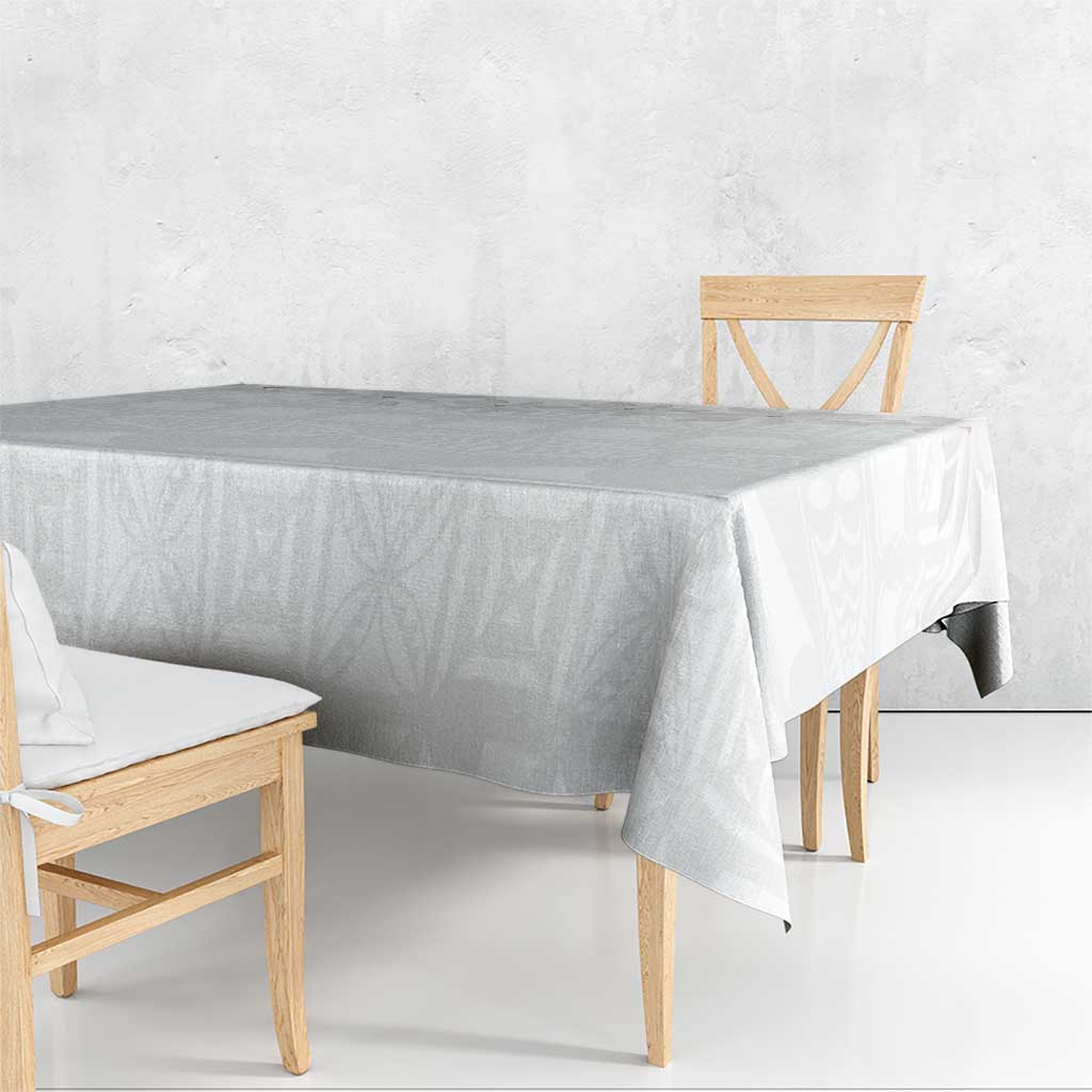 Tokelau White Sunday Tablecloth Polynesian Pattern Gardenia Thunbergia