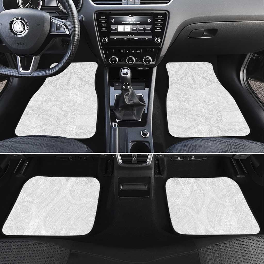 American Samoa White Sunday Car Mats Lotu Tamaiti Plumeria With Samoan Pattern