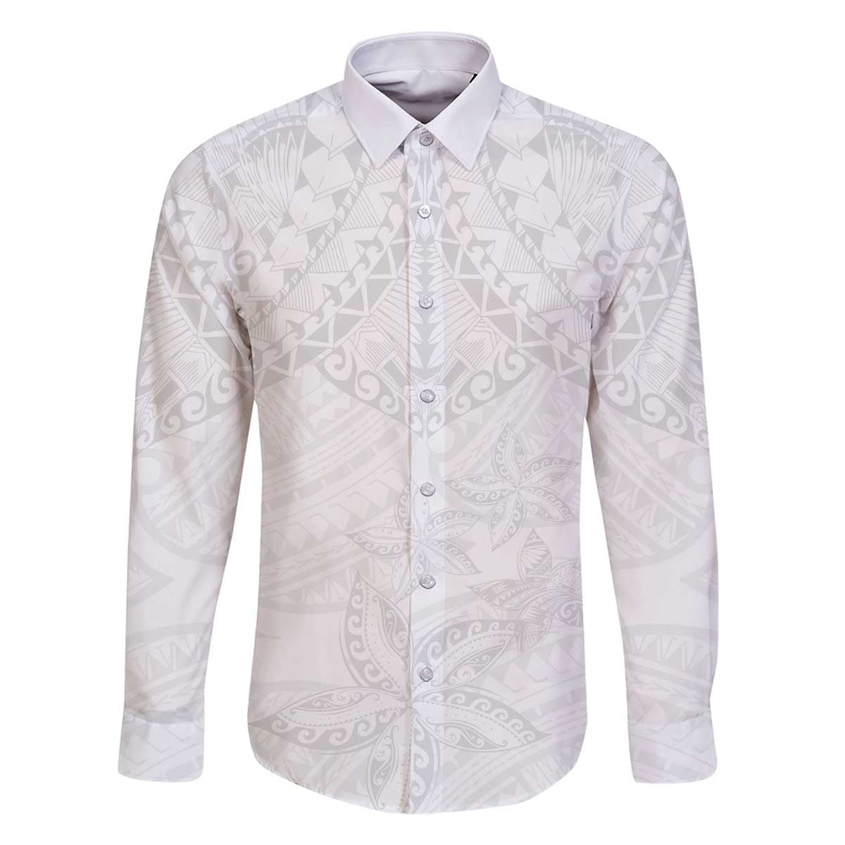 American Samoa White Sunday Family Matching Off The Shoulder Long Sleeve Dress and Hawaiian Shirt Lotu Tamaiti Plumeria With Samoan Pattern