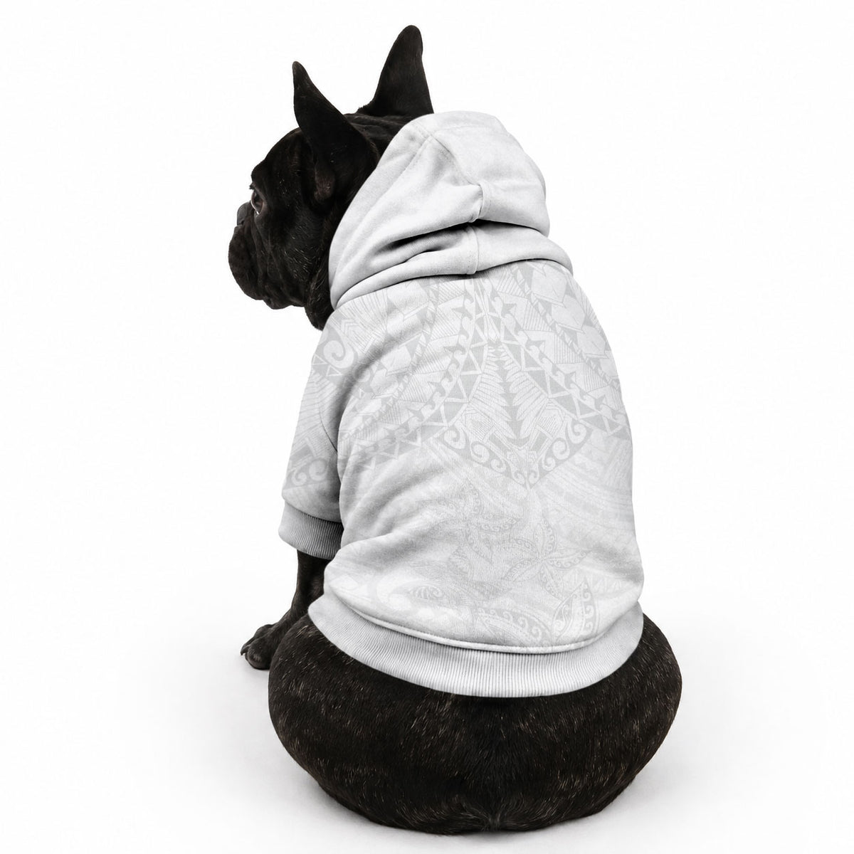 American Samoa White Sunday Pet Hoodie Lotu Tamaiti Plumeria With Samoan Pattern