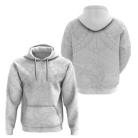 American Samoa White Sunday Zip Hoodie Lotu Tamaiti Plumeria With Samoan Pattern