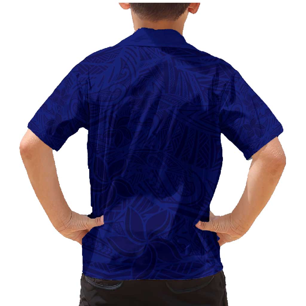 Blue Polynesia Family Matching Mermaid Dress and Hawaiian Shirt Polynesian Pattern Mix Plumeria