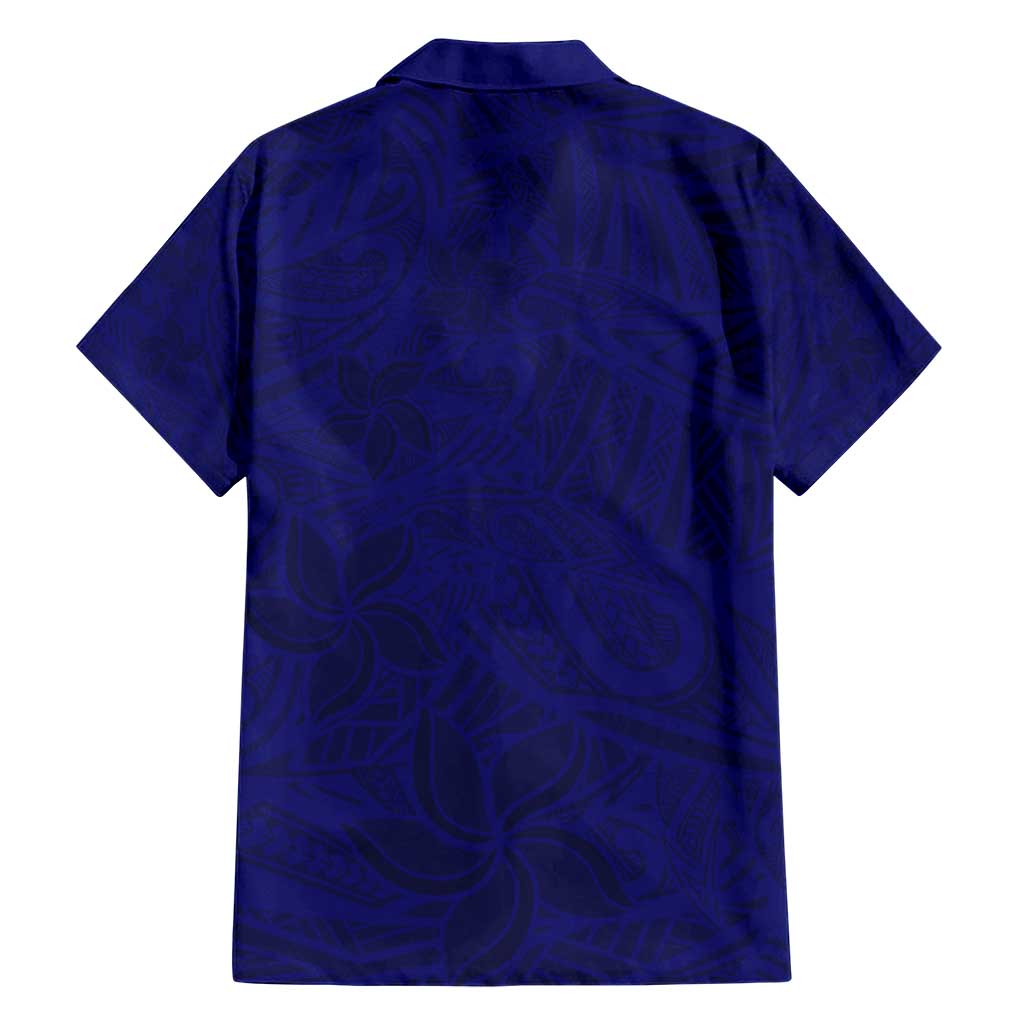 Blue Polynesia Family Matching Short Sleeve Bodycon Dress and Hawaiian Shirt Polynesian Pattern Mix Plumeria LT14 - Polynesian Pride