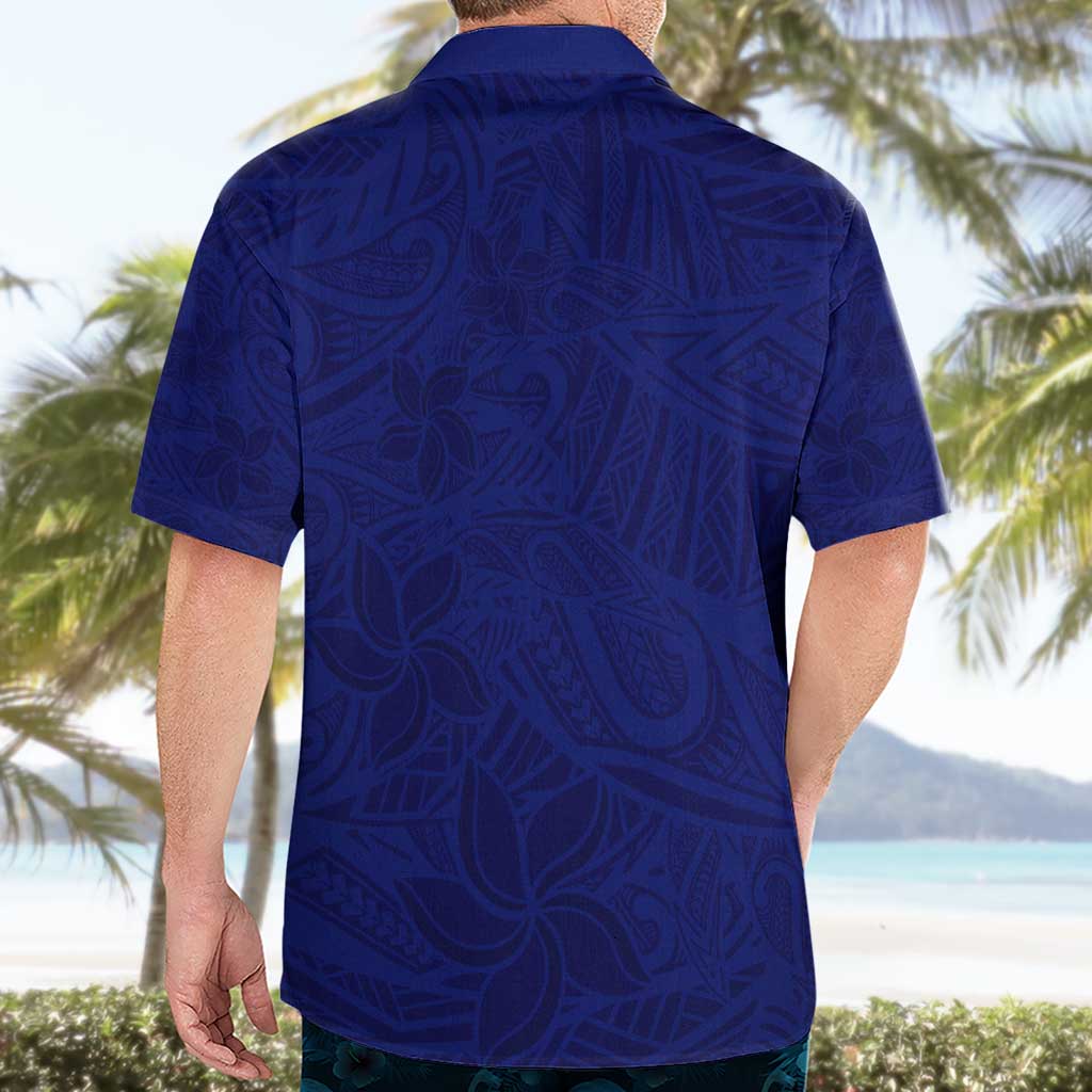Blue Polynesia Hawaiian Shirt Polynesian Pattern Mix Plumeria