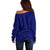 Blue Polynesia Off Shoulder Sweater Polynesian Pattern Mix Plumeria