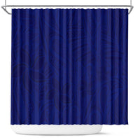 Blue Polynesia Shower Curtain Polynesian Pattern Mix Plumeria LT14 Blue - Polynesian Pride