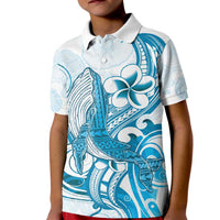 Blue Hawaii Humpback Whale Kid Polo Shirt Polynesian Tribal Ocean Vibes