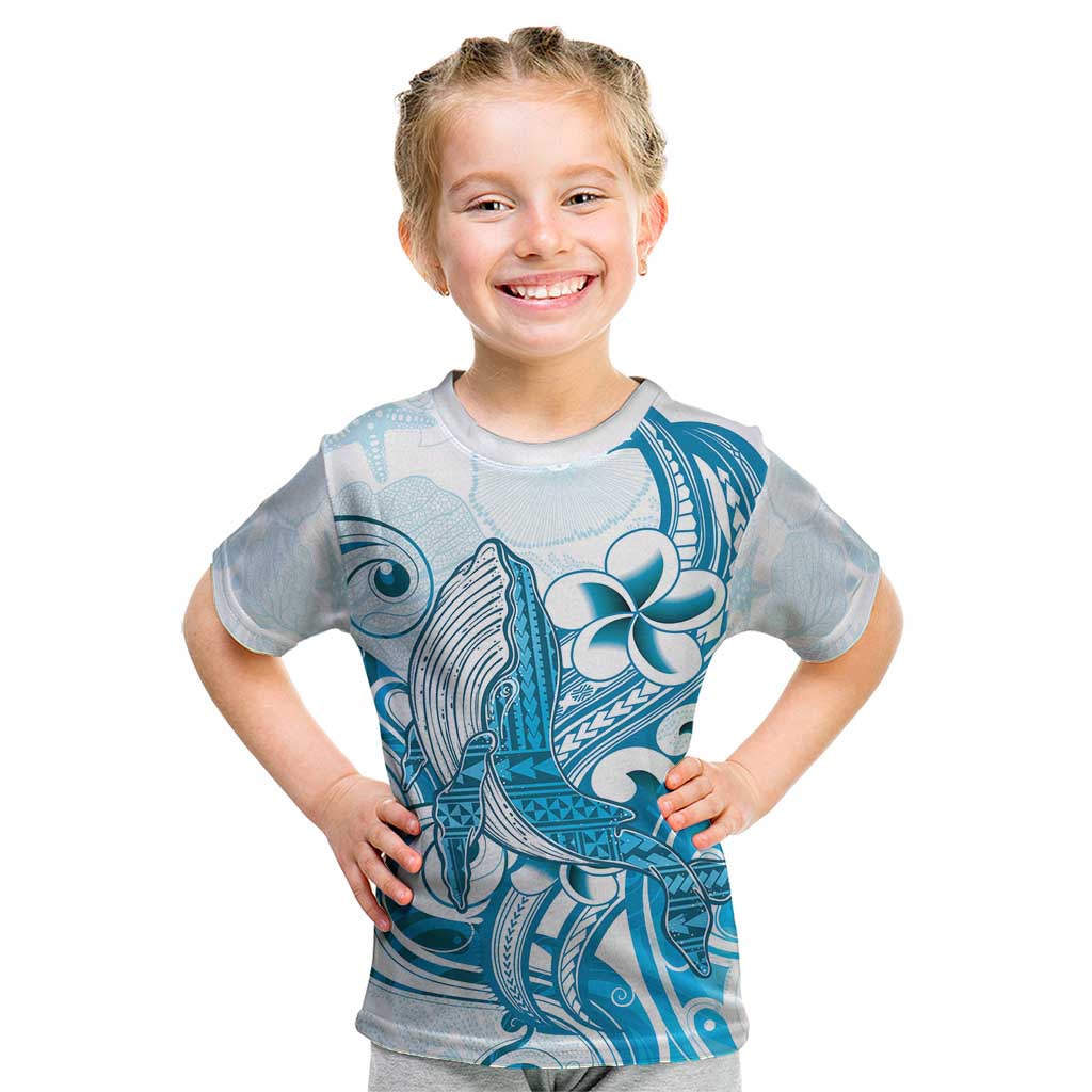 Blue Hawaii Humpback Whale Kid T Shirt Polynesian Tribal Ocean Vibes LT14 Blue - Polynesian Pride