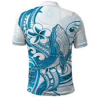 Blue Hawaii Humpback Whale Polo Shirt Polynesian Tribal Ocean Vibes