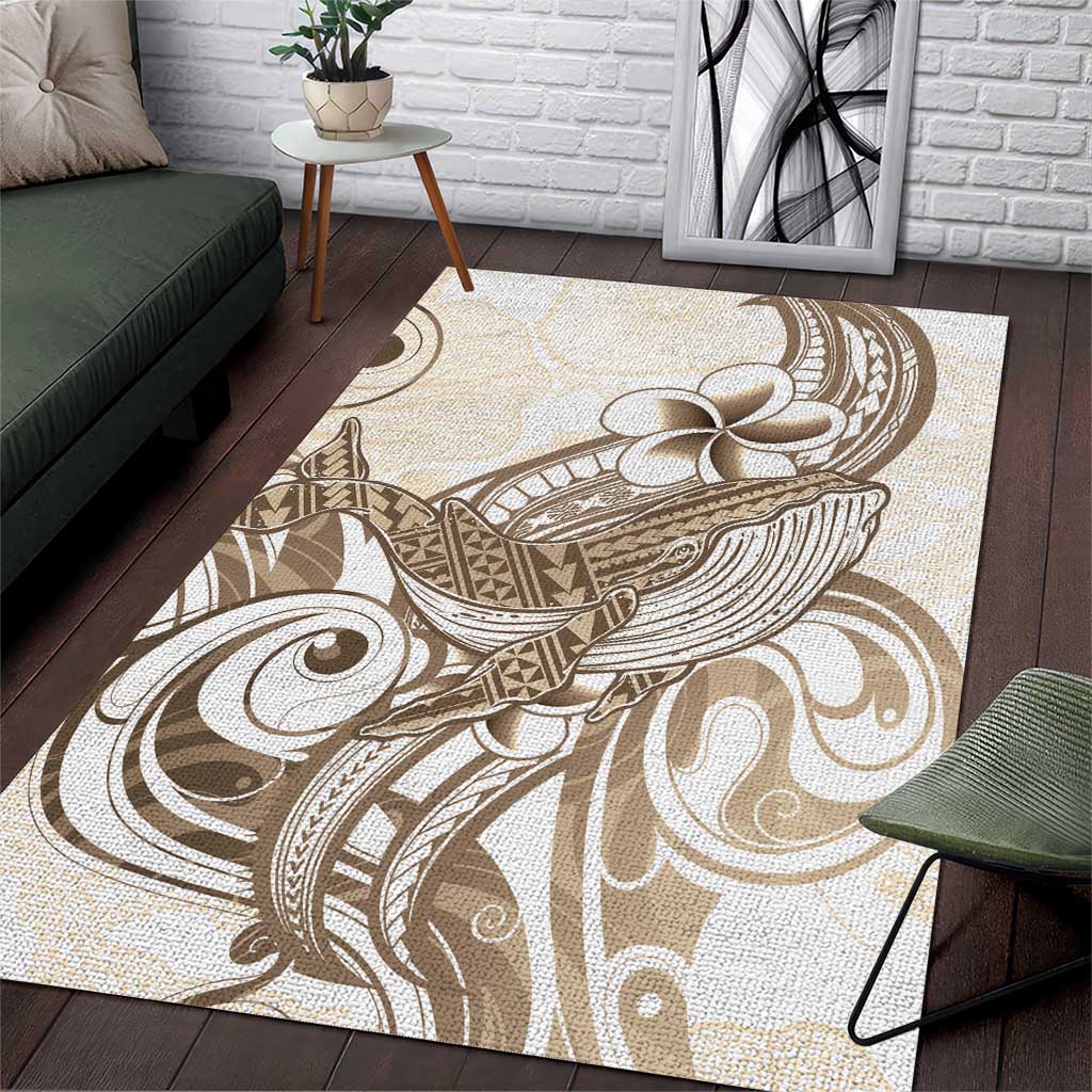 Brown Hawaii Humpback Whale Area Rug Polynesian Tribal Ocean Vibes