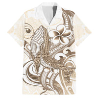 Brown Hawaii Humpback Whale Family Matching Puletasi and Hawaiian Shirt Polynesian Tribal Ocean Vibes