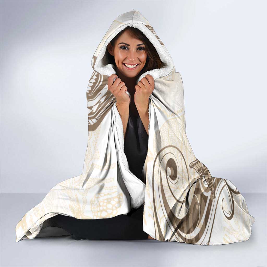 Brown Hawaii Humpback Whale Hooded Blanket Polynesian Tribal Ocean Vibes