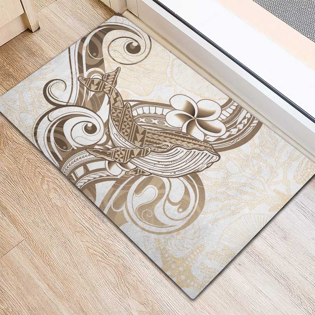 Brown Hawaii Humpback Whale Rubber Doormat Polynesian Tribal Ocean Vibes