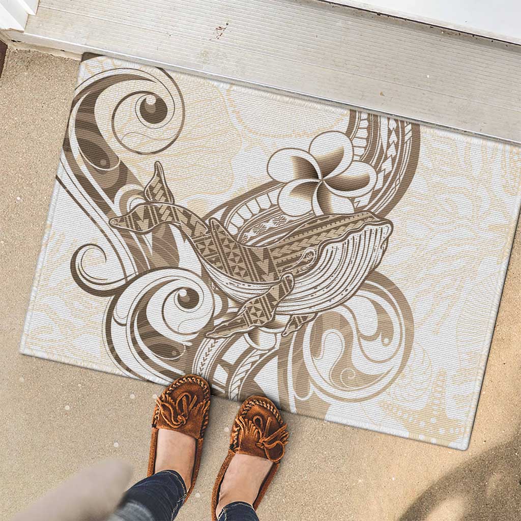 Brown Hawaii Humpback Whale Rubber Doormat Polynesian Tribal Ocean Vibes