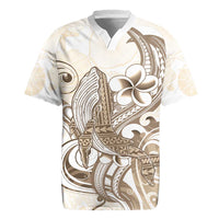 Brown Hawaii Humpback Whale Rugby Jersey Polynesian Tribal Ocean Vibes