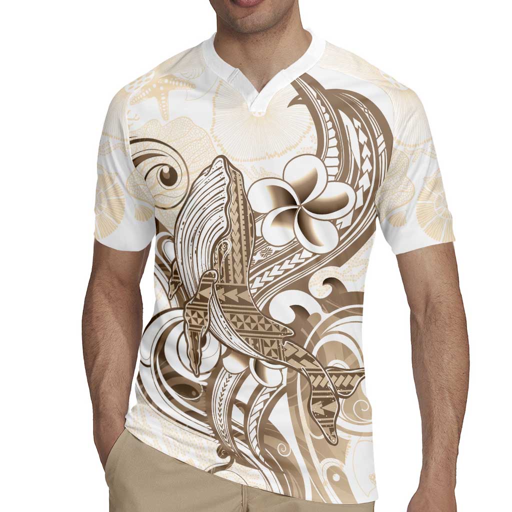 Brown Hawaii Humpback Whale Rugby Jersey Polynesian Tribal Ocean Vibes