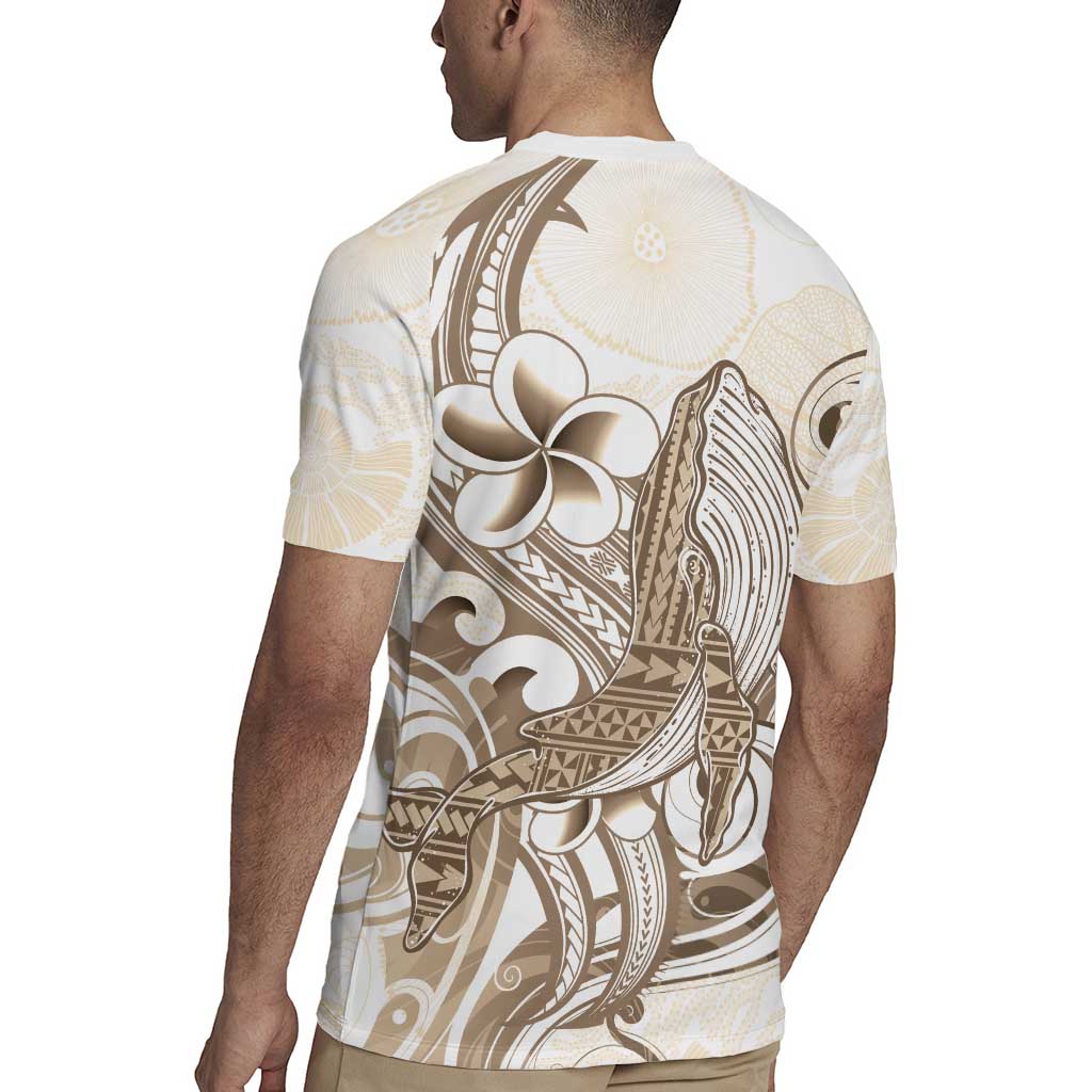 Brown Hawaii Humpback Whale Rugby Jersey Polynesian Tribal Ocean Vibes