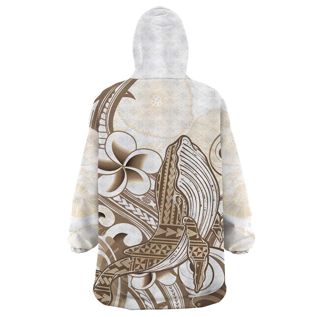 Brown Hawaii Humpback Whale Wearable Blanket Hoodie Polynesian Tribal Ocean Vibes