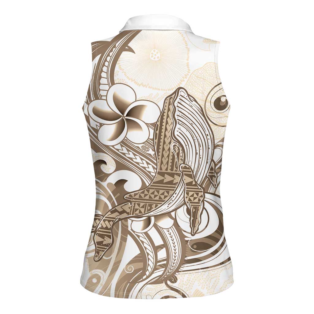 Brown Hawaii Humpback Whale Women Sleeveless Polo Shirt Polynesian Tribal Ocean Vibes LT14 - Polynesian Pride