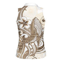 Brown Hawaii Humpback Whale Women Sleeveless Polo Shirt Polynesian Tribal Ocean Vibes LT14 - Polynesian Pride
