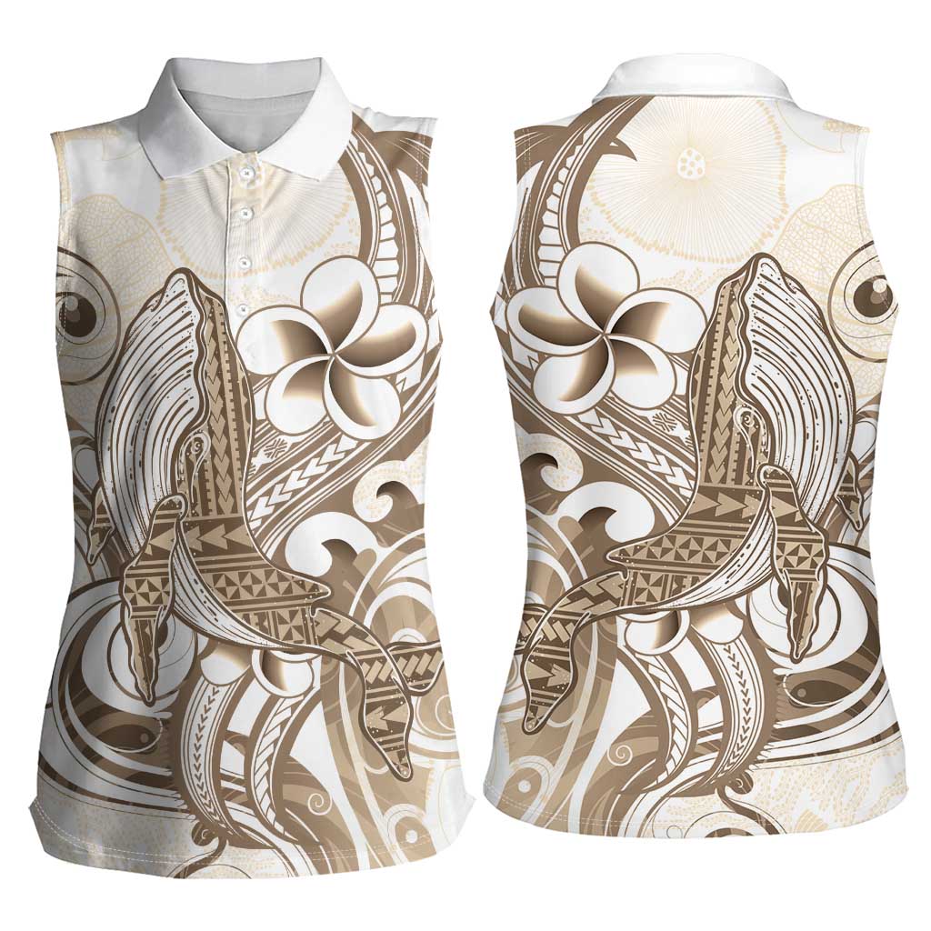 Brown Hawaii Humpback Whale Women Sleeveless Polo Shirt Polynesian Tribal Ocean Vibes LT14 - Polynesian Pride