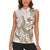 Brown Hawaii Humpback Whale Women Sleeveless Polo Shirt Polynesian Tribal Ocean Vibes