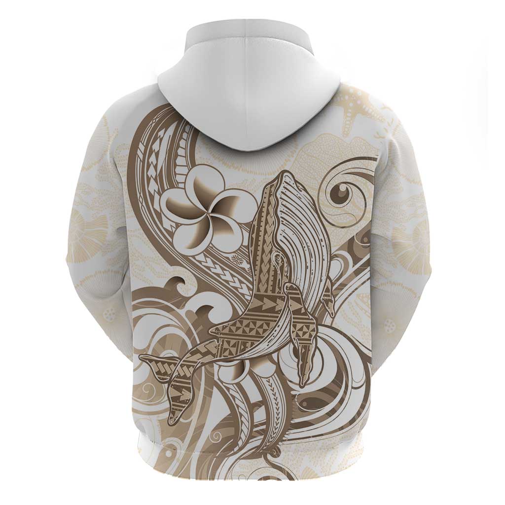 Brown Hawaii Humpback Whale Zip Hoodie Polynesian Tribal Ocean Vibes