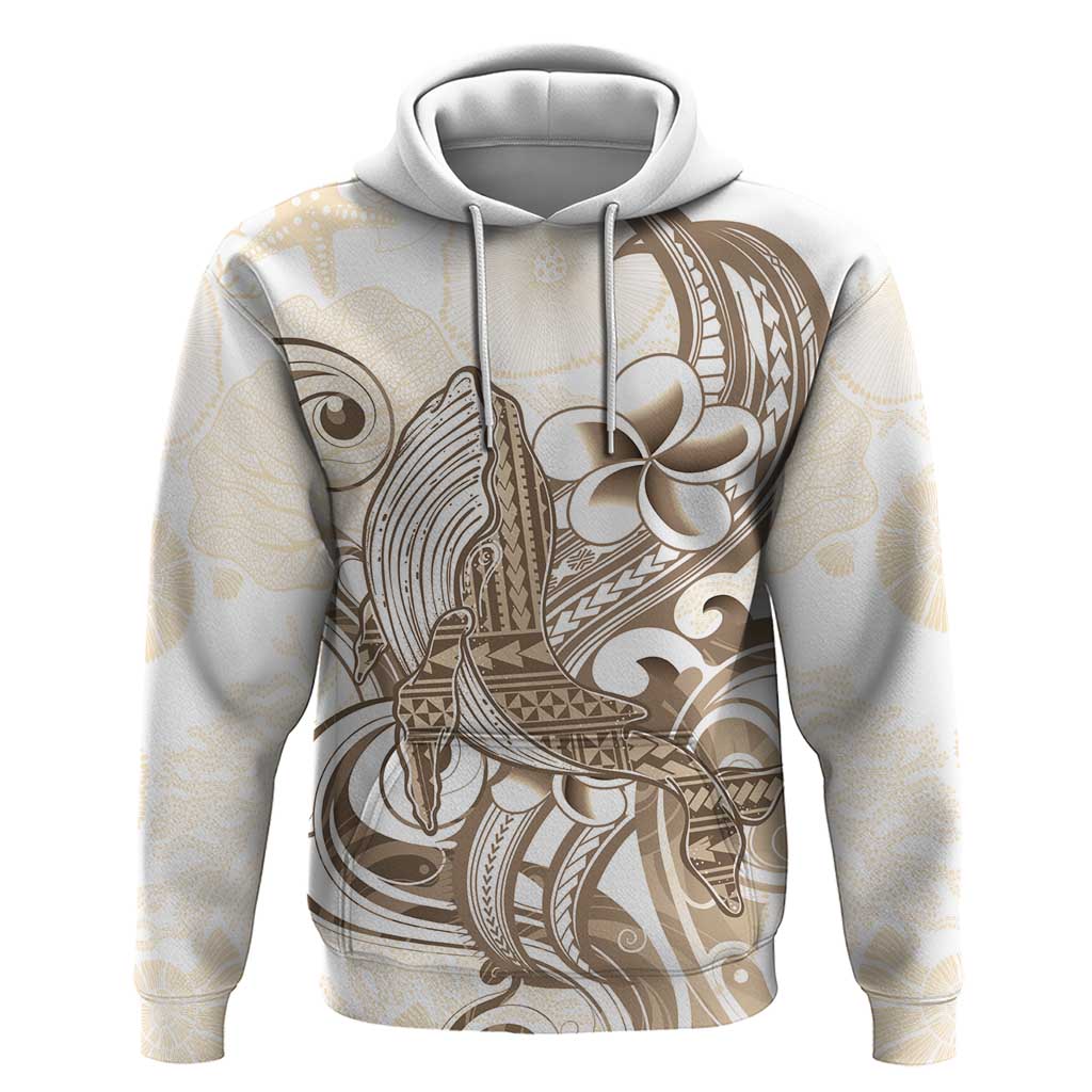 Brown Hawaii Humpback Whale Zip Hoodie Polynesian Tribal Ocean Vibes