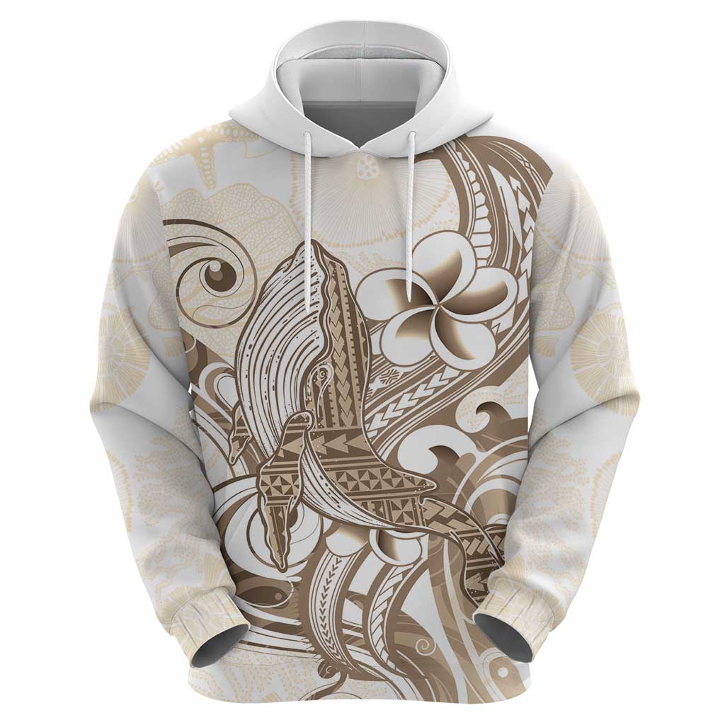 Brown Hawaii Humpback Whale Zip Hoodie Polynesian Tribal Ocean Vibes